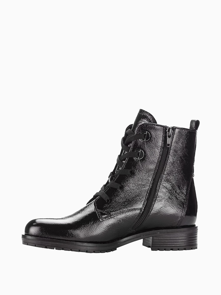 Gabor Wide Fit Prissie Black Patent Leather Ankle Boots - Image 2 of 5 Gabor Wide Fit Prissie Black Patent Leather Ankle Boots - Image 2 of 5