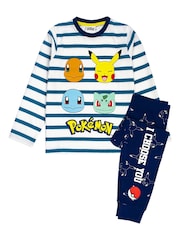 Vanilla Underground Blue Kids Pokemon Long Leg Pyjamas Set - Image 1 of 5