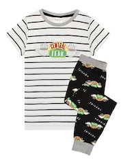 Vanilla Underground White Friends Long Leg 100% Cotton Pyjamas - Image 1 of 6