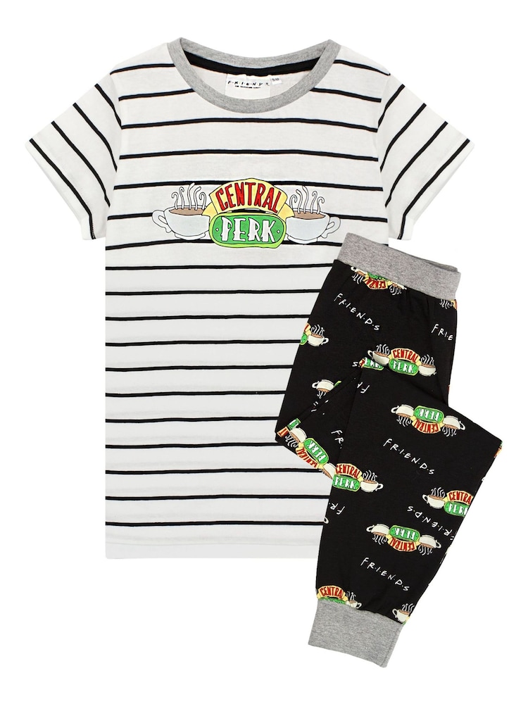 Vanilla Underground White Friends Long Leg 100% Cotton Pyjamas - Image 1 of 6