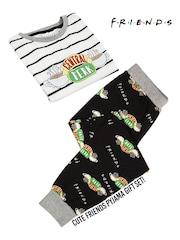 Vanilla Underground White Friends Long Leg 100% Cotton Pyjamas - Image 3 of 6