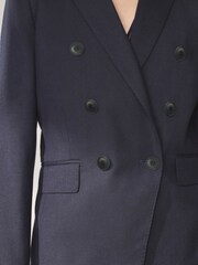 Navy Premium Double Breasted Wool Blend Blazer - Image 5 of 8