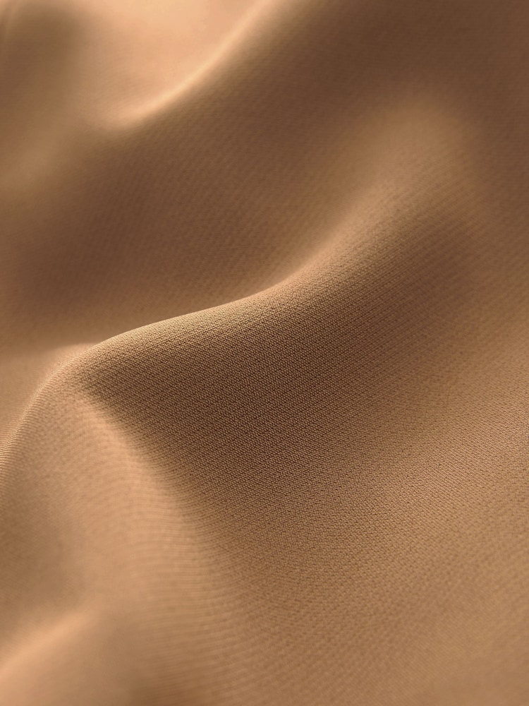 Camel Brown Tailored Crepe Edge to Edge Fitted Blazer - Image 7 of 7