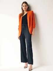 Orange Relaxed Ruched Sleeve Blazer - Image 2 of 6