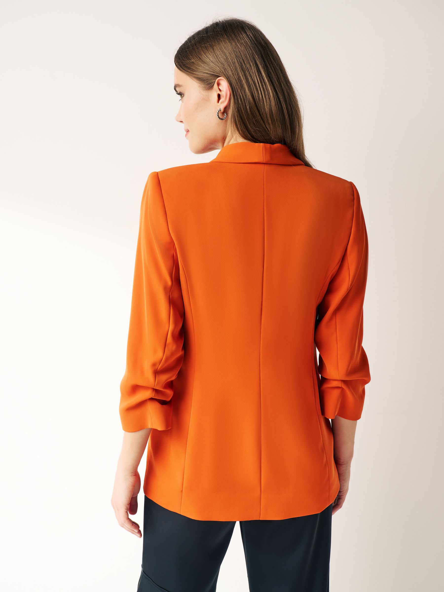 Buy Orange Relaxed Ruched Sleeve Blazer from Next Luxembourg