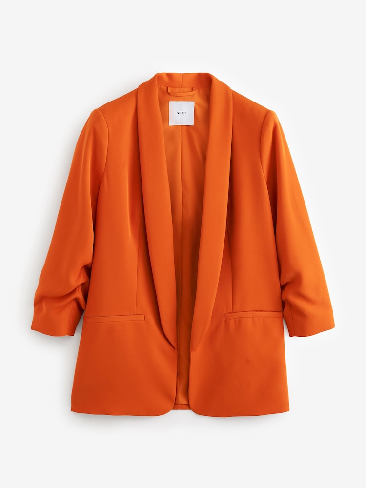 Buy Orange Relaxed Ruched Sleeve Blazer from Next Luxembourg