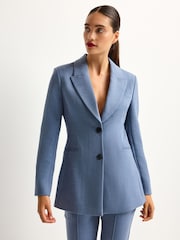 Blau - Sculpt Taillierter einreihiger Blazer - Bild 1 von 1