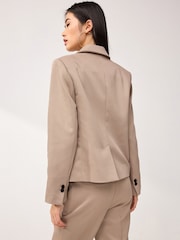Mink Brown Tailored Twill Double Breasted Blazer - Image 3 of 6