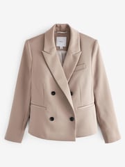 Mink Brown Tailored Twill Double Breasted Blazer - Image 5 of 6