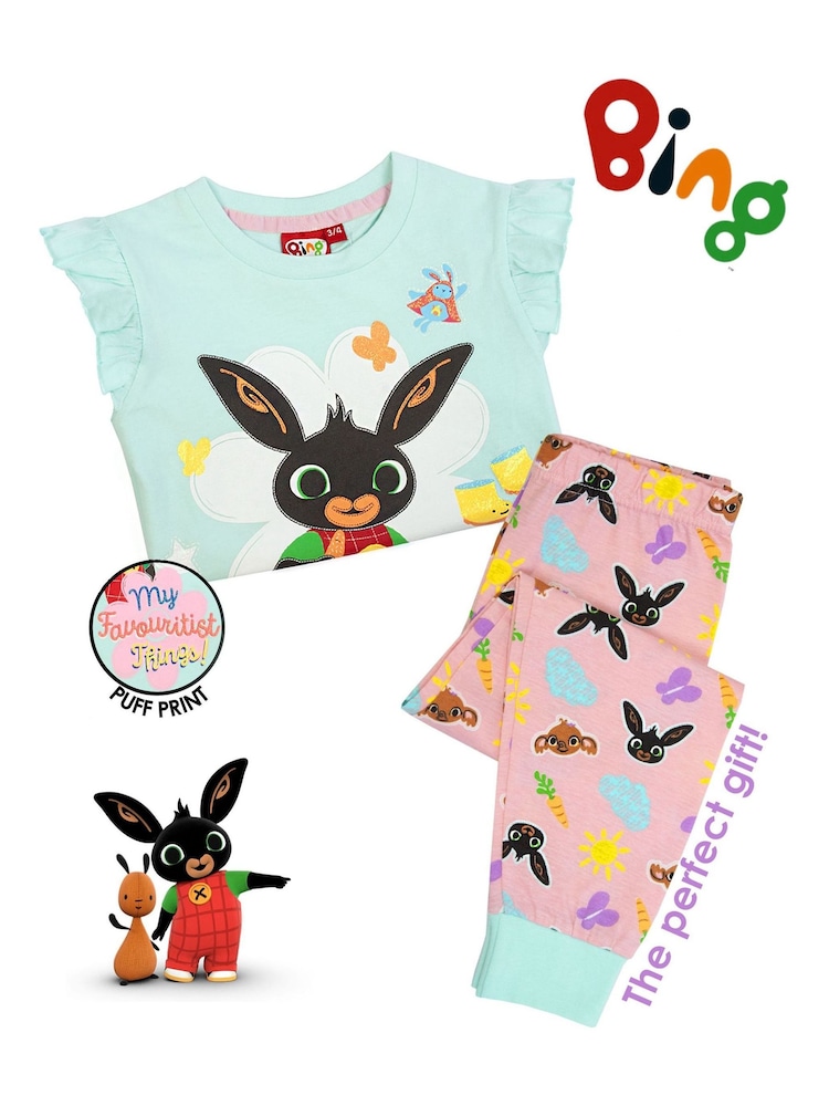 Vanilla Underground Green Bing Bunny Long Leg 100% Cotton Pyjamas - Image 3 of 6