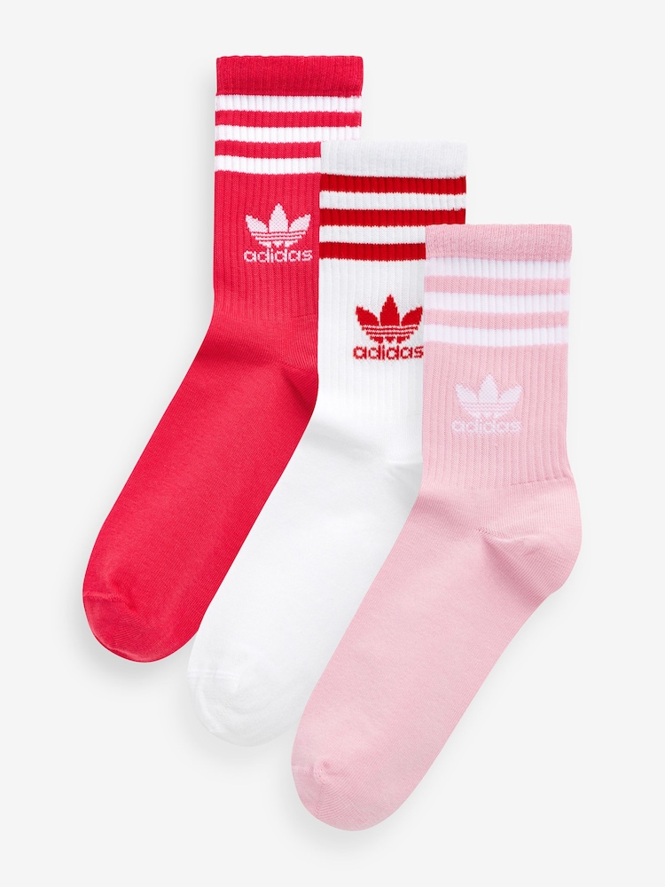 Pink - adidas Originals Wadenlange Socken, 3er-Pack - Bild 1 von 4