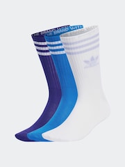Blau - adidas Originals Wadenlange Socken, 3er-Pack - Bild 1 von 2