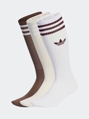 adidas Originals Solid Crew White Socks 3 Pairs - Image 1 of 1