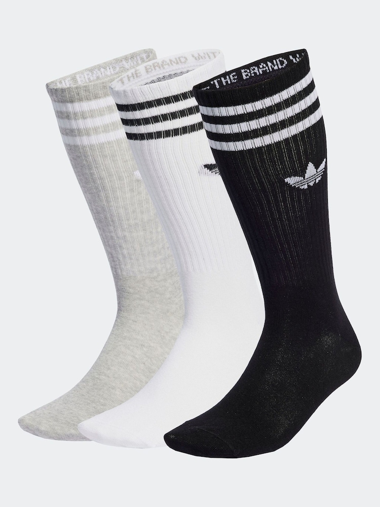 adidas Originals White Solid Crew Socks 3 Pack - Image 1 of 4