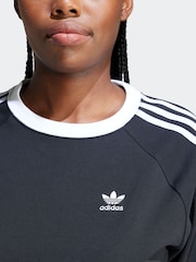 adidas Originals Black 3-Stripes Raglan Dress - Image 6 of 7