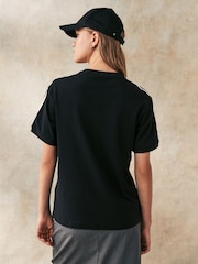 adidas originals Black 3 Stripe T-Shirt - Image 4 of 5