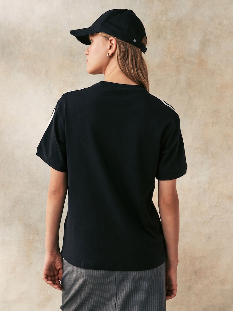adidas originals Black 3 Stripe T-Shirt - Image 4 of 5