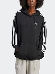 adidas Originals Black Oversized Adicolour 3-Stripes Hoodie - Image 3 of 7
