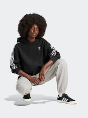 adidas Originals Black Oversized Adicolour 3-Stripes Hoodie - Image 4 of 7
