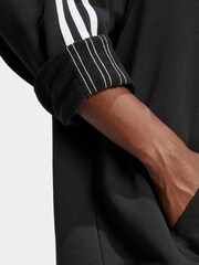 adidas Originals Black Oversized Adicolour 3-Stripes Hoodie - Image 6 of 7