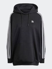 adidas Originals Black Oversized Adicolour 3-Stripes Hoodie - Image 7 of 7