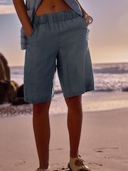 Blue TENCEL™ Denim Bermuda Shorts - Image 1 of 5