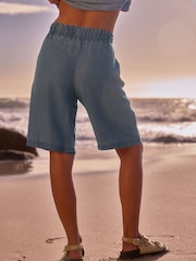 Blue TENCEL™ Denim Bermuda Shorts - Image 4 of 5