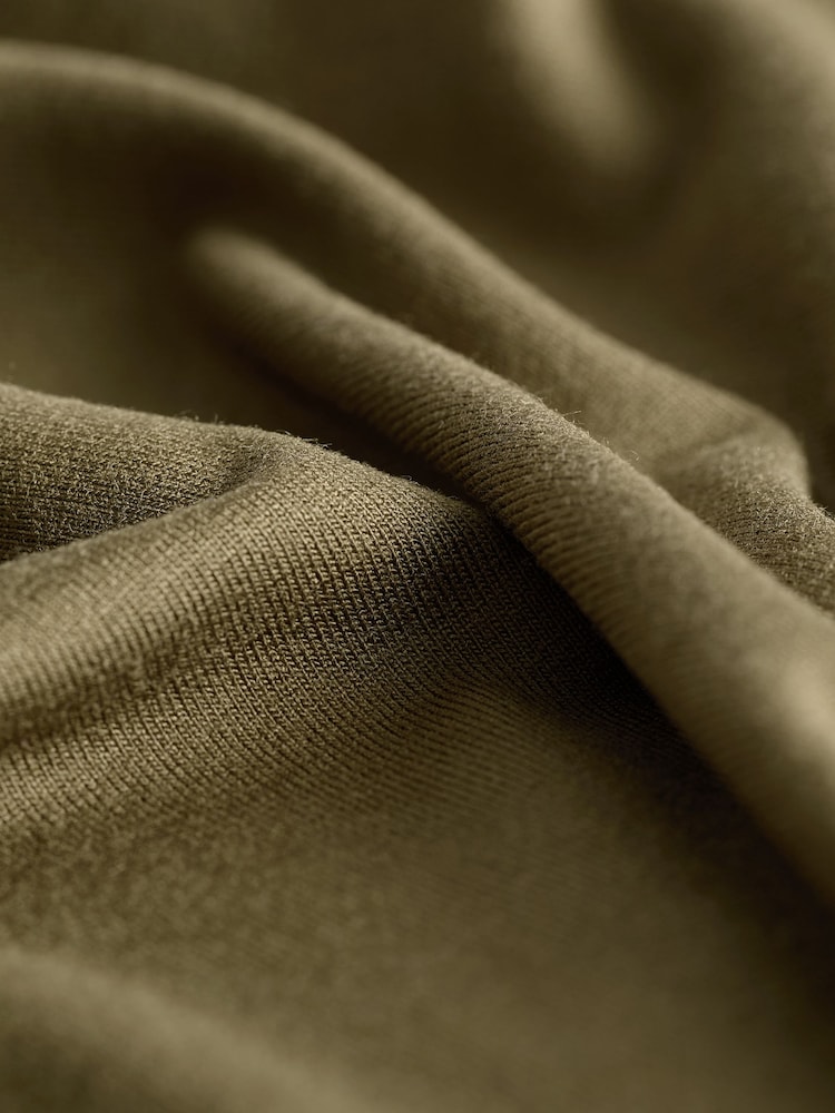 Khaki Green Jersey Crochet Detail Jersey Wide Leg Jumpsuit - Image 7 of 7