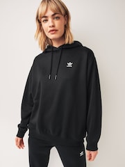 adidas Originals Black Trefoil Oversized Hoodie - Image 1 of 5