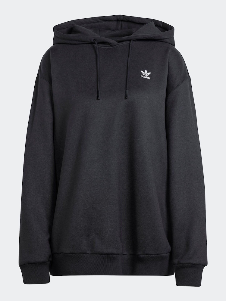 adidas Originals Black Trefoil Oversized Hoodie - Image 5 of 5