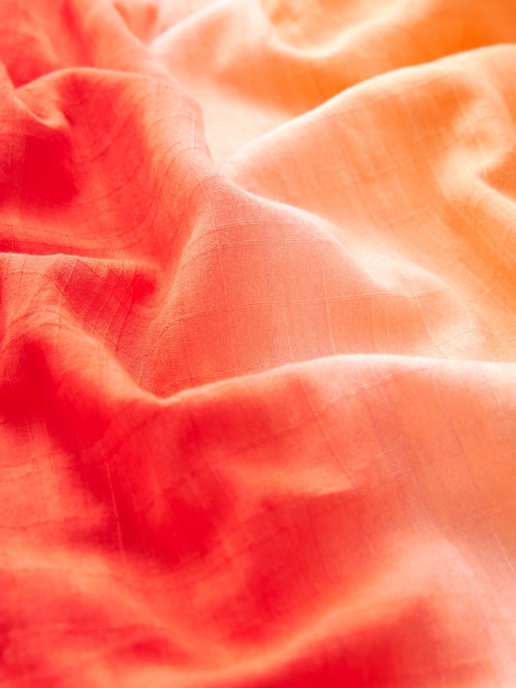 Orange/Pink mit Farbverlauf - Strukturiertes, voluminöses Maxi-Sommerkleid - Bild 8 von 8