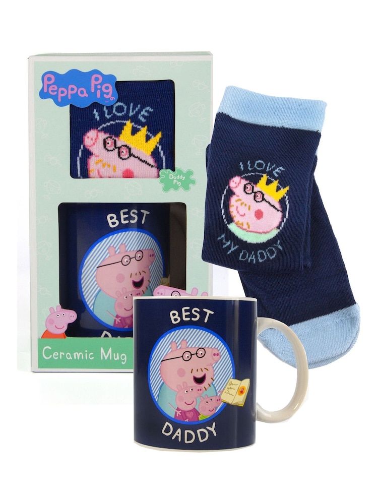 Vanilla Underground Blue Peppa Pig Pusheen Green Mug and Sock Set - Image 1 of 5