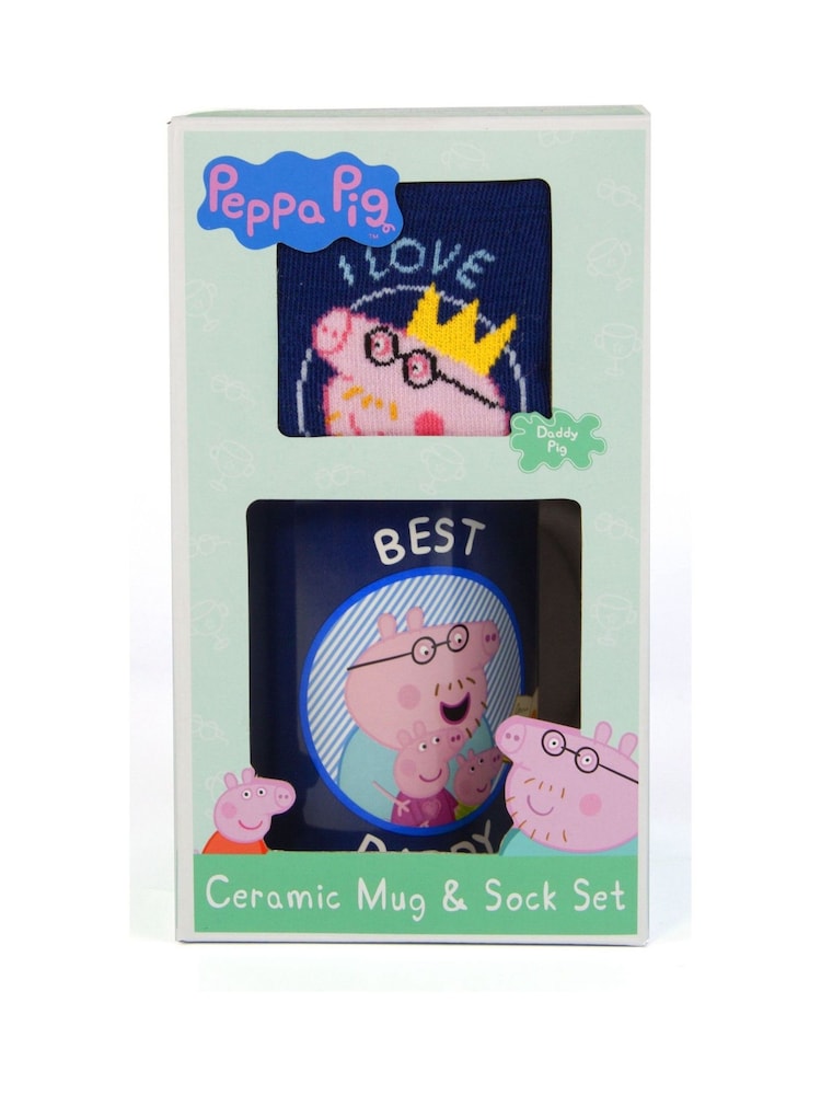 Vanilla Underground Blue Peppa Pig Pusheen Green Mug and Sock Set - Image 5 of 5