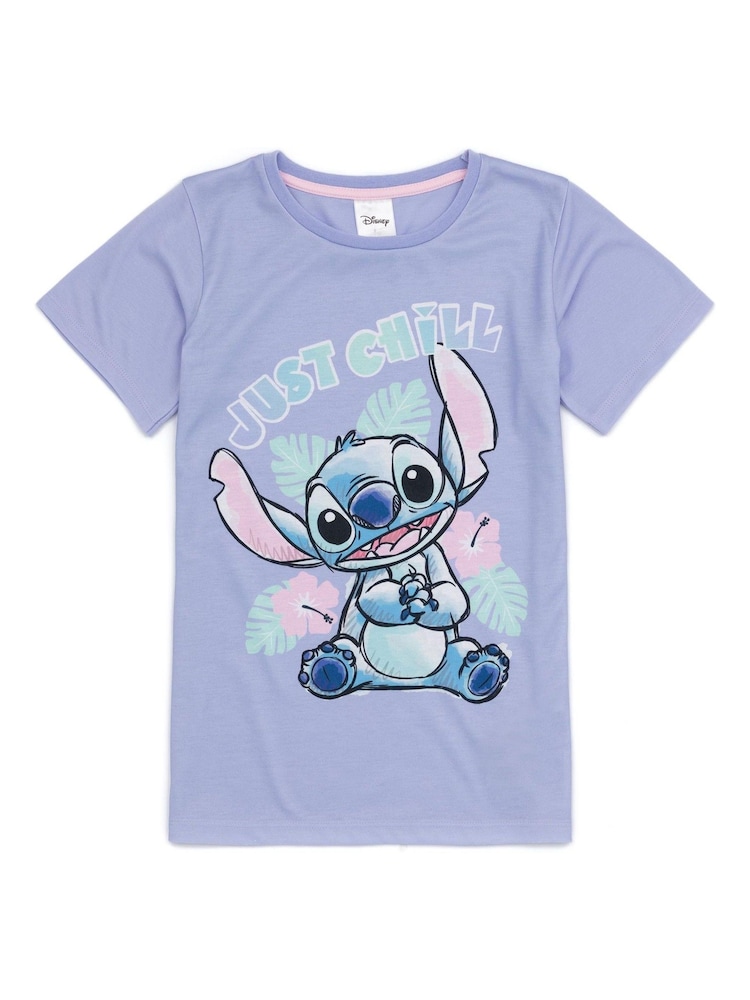 Vanilla Underground Purple Girls Disney Lilo & Stitch Pyjamas 2 Pack - Image 2 of 5