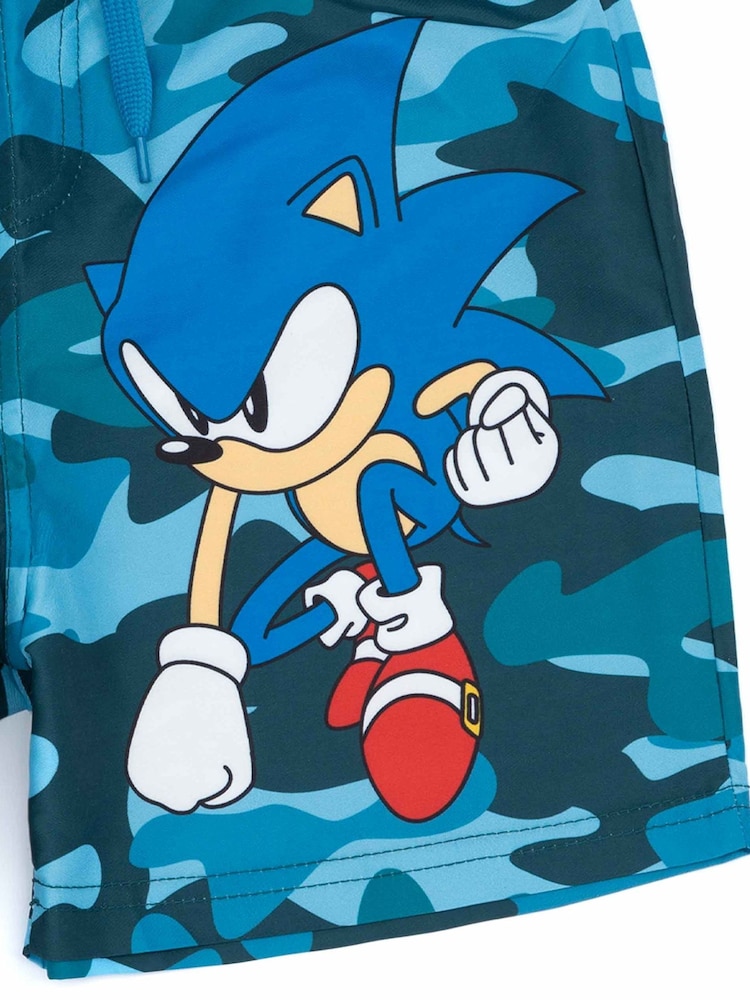 Vanilla Underground Blue Boys Sonic The Hedgehog Licencing Swim Shorts - Image 6 of 6