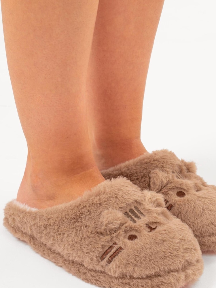 Vanilla Underground Brown Pusheen Adult Winter Slippers - Image 3 of 5