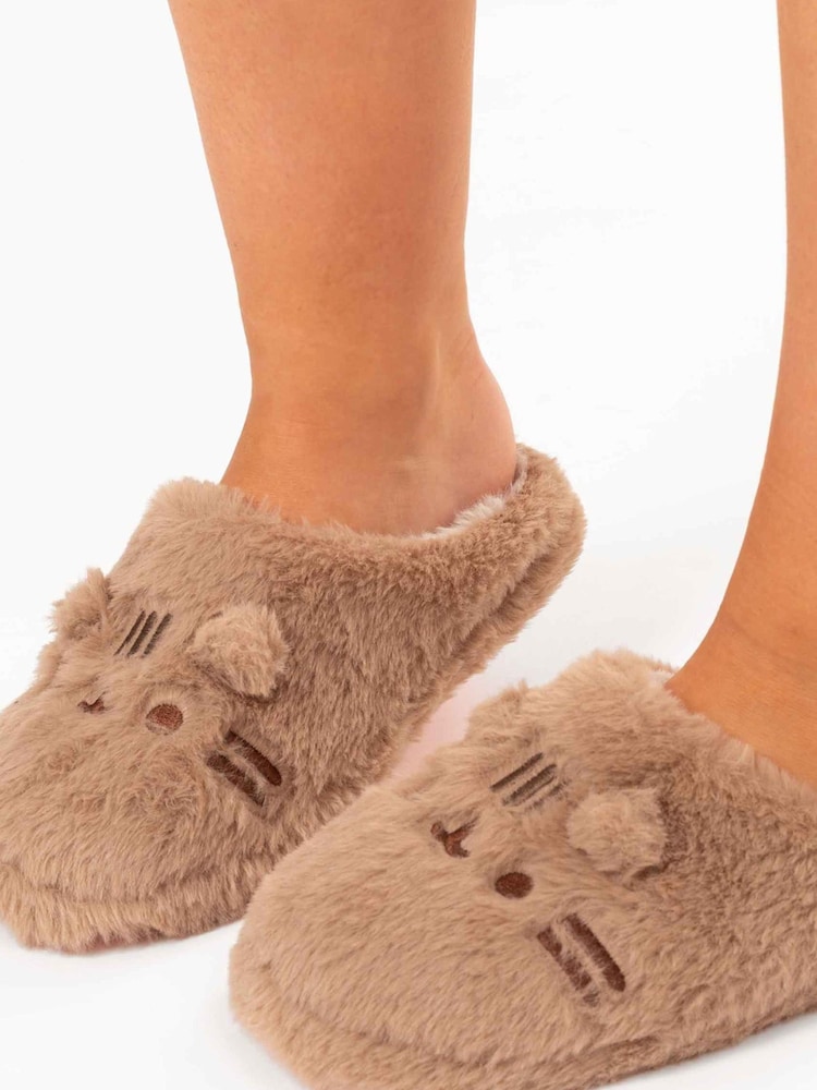 Vanilla Underground Brown Pusheen Adult Winter Slippers - Image 4 of 5