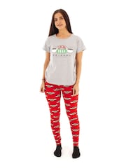Vanilla Underground Grey Friends Long Leg Pyjamas Set - Image 1 of 5