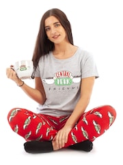 Vanilla Underground Grey Friends Long Leg Pyjamas Set - Image 2 of 5