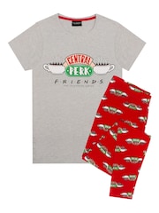 Vanilla Underground Grey Friends Long Leg Pyjamas Set - Image 3 of 5