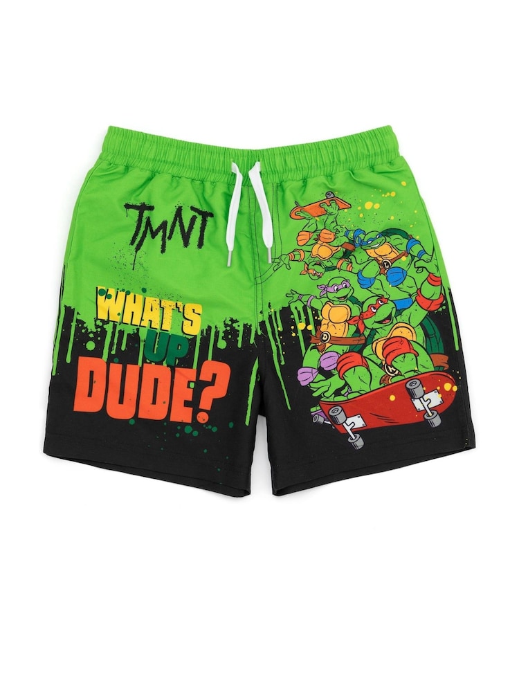 Vanilla Underground Green Boys Teenage Mutant Ninja Turtles Licencing Swim Shorts - Image 1 of 5