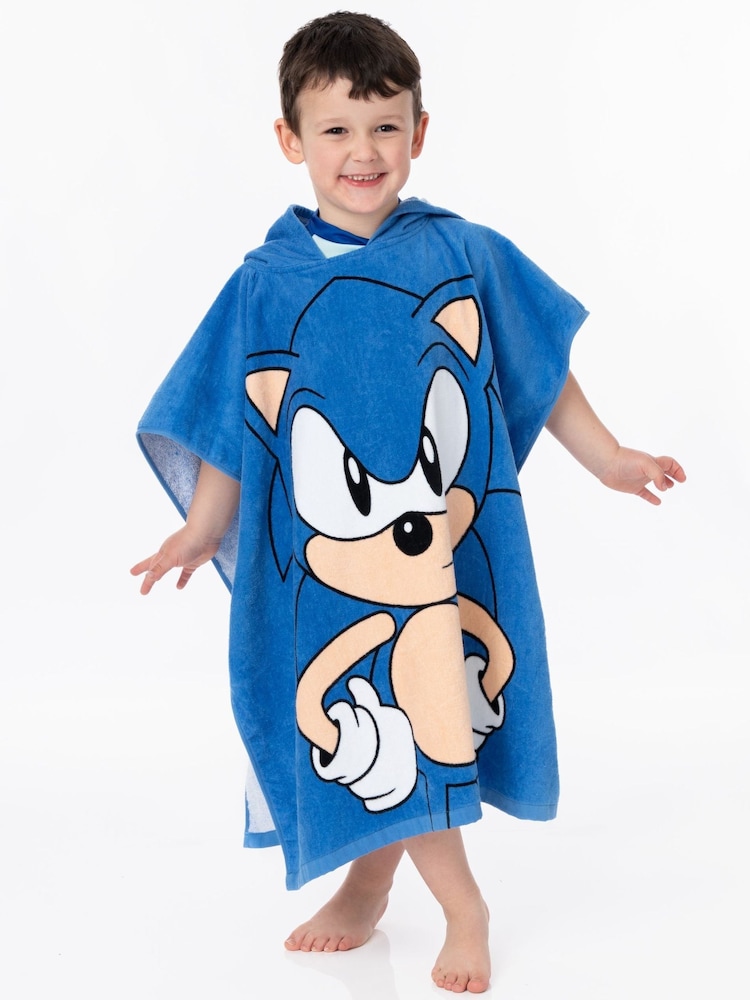 Vanilla Underground Blue Sonic Towel 100% Cotton Poncho - Image 1 of 6