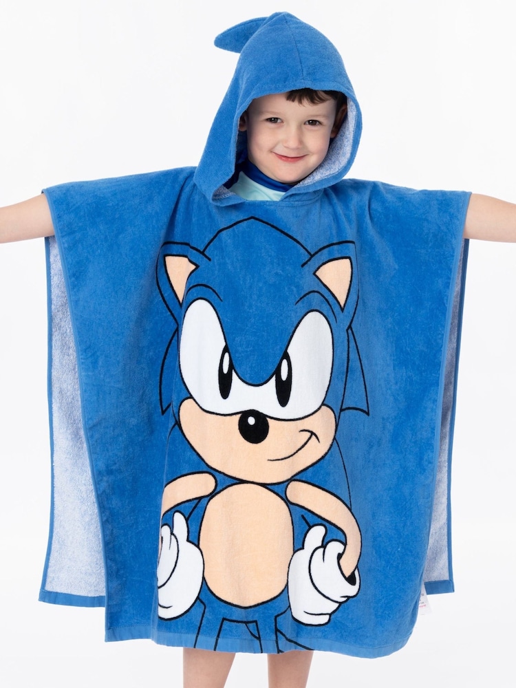 Vanilla Underground Blue Sonic Towel 100% Cotton Poncho - Image 2 of 6