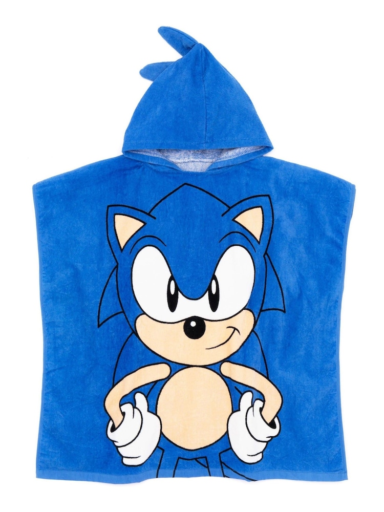 Vanilla Underground Blue Sonic Towel 100% Cotton Poncho - Image 3 of 6