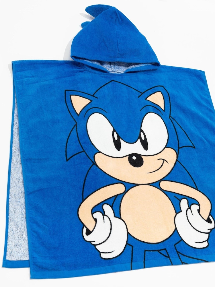 Vanilla Underground Blue Sonic Towel 100% Cotton Poncho - Image 4 of 6