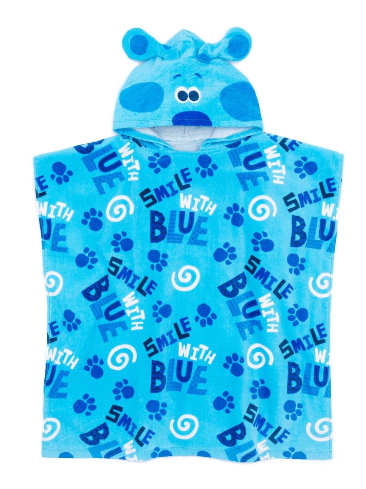 Vanilla Underground Blue Kids 100% Cotton Clues Character Towel Poncho - Image 1 of 5 Vanilla Underground Blue Kids 100% Cotton Clues Character Towel Poncho - Image 1 of 5
