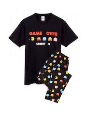 Vanilla Underground Black Pacman Mens Marvel Avengers Long Leg 100% Cotton Pyjamas Set - Image 1 of 4