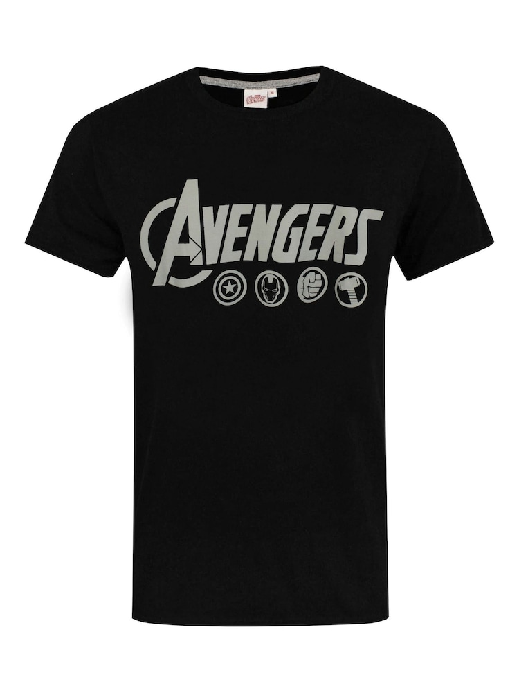 Vanilla Underground Black Mens Marvel Avengers Long Leg 100% Cotton Pyjamas Set - Image 2 of 5