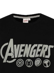 Vanilla Underground Black Mens Marvel Avengers Long Leg 100% Cotton Pyjamas Set - Image 5 of 5