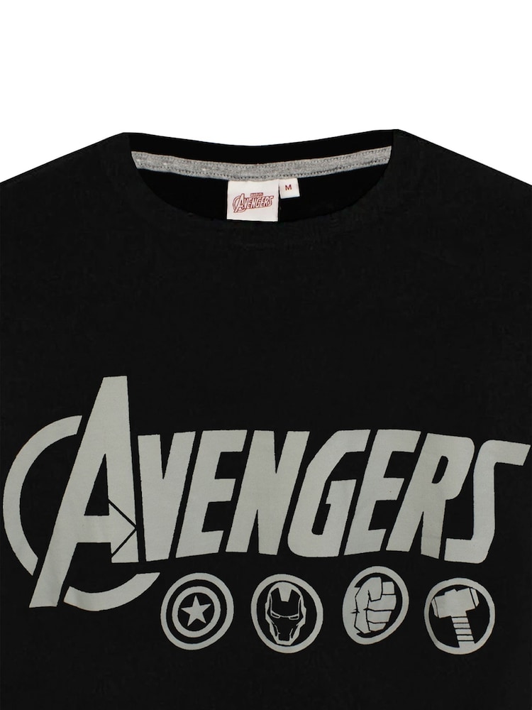Vanilla Underground Black Mens Marvel Avengers Long Leg 100% Cotton Pyjamas Set - Image 5 of 5